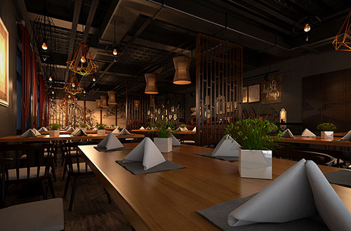 阳泉简约大气中式风格餐厅设计装修效果图