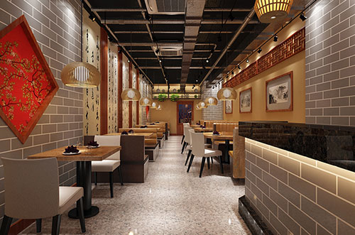 阳泉传统中式餐厅餐馆装修设计效果图
