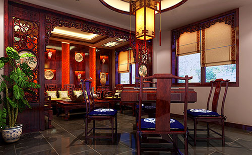 阳泉古典中式风格茶楼包间设计装修效果图